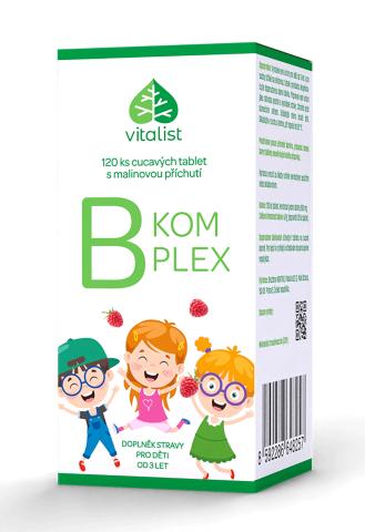 B-komplex pro děti s malinovou příchutí, 120 tablet